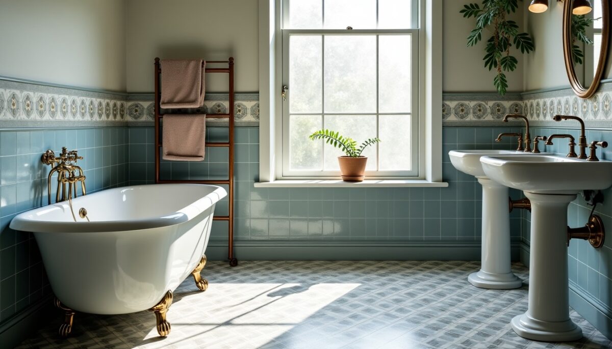 Carreaux de ciment dans la salle de bain : l'élégance d'un charme rétro authentique
